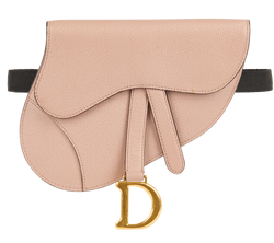 Saddle Belt Bag, Leather, Pink/Black, MA0169, DB, 2*